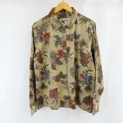 CARIBBEAN JOE ストレッチ 花柄 ワイドシルエット シャツ XLのサムネイル