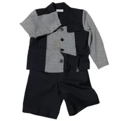 【JoyfulParty】チェック柄×黒/ジャケット120 /レトロ20yrs