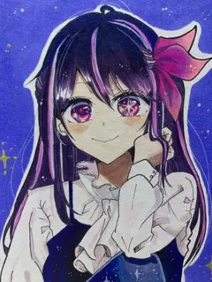 推しの子　星野ルビー　イラスト　ファンアート　色紙　星野アイ　カラー