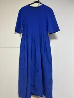 COS ブルー カットソーワンピース 半袖