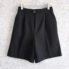 【ディスコート Discoat】ハイウエスト タック ショートパンツ ブラックF