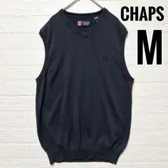 チャップス　ベスト　ニット　ネイビー　刺繍　ロゴ　ワンポイント　コットン　【M】