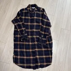 グローバルワーク チェックシャツ ロングシャツ ネルシャツ