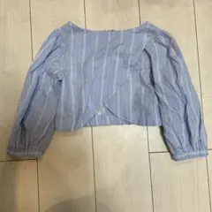 青と白のストライプ トップス　ZARA 130 128