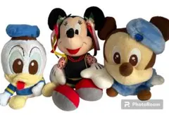 ディズニー　ベビーミッキーマウス&ミニーマウス&ベビードナルドダックぬいぐるみ