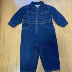デニム ロンパース　カバーオール　つなぎイケダノブオ　95 綿100%