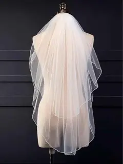 ホワイト チュール ウェディングベール コーム付き　結婚式