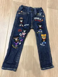 【未使用】DOUBLE.B 刺繍デニムパンツ サイズ100