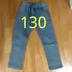 デニム調綿パンツ ブルー 130のサムネイル