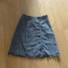 チェック柄 ミニスカート フリンジ仕様