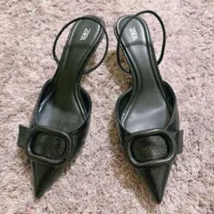 ZARA ポインテッドトゥ パンプス ブラック38