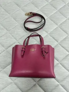 COACH ピンク レザー ショルダーバッグ