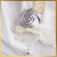 アンティーク コサージュ シルバー カラー フラワー フォーマル 結婚式