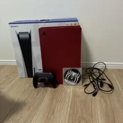 PS5 ディスクドライブ搭載モデル 純正赤カバー&スパイダーマン2
