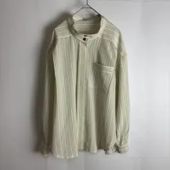 【デザインブラウス】Leilianレリアンバンドカラー上品ストライプ比翼仕立て9