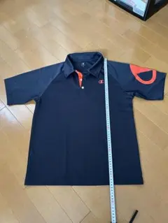 Champion ポロシャツ M ネイビー/オレンジ