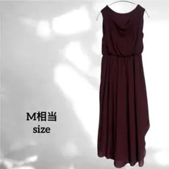 結婚式 二次会 パーティー M相当 ノースリーブロングワンピース シフォン素材