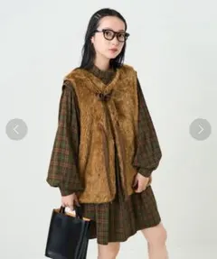 FREAK'S STORE リボン付きファーベスト