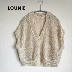 LOUNIE ルーニィ　和紙 調 ローゲージ ニット プルオーバー Ｖネックのサムネイル