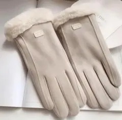 手袋 防寒 冬用 五本指 レディース タッチパネル対応 グローブ 手首ファー付
