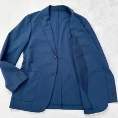 UNIQLO 感動ジャケット　シアサッカー　ストライプ　ネイビー　L