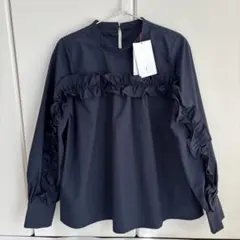 OPAQUE.CLIP フリル付きシャツ　ネイビー