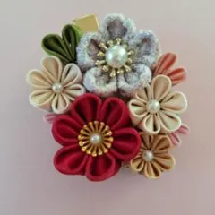 花モチーフの和装ヘアクリップ