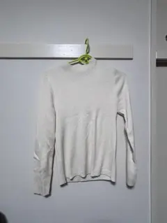 GU ホワイト リブ編み セーター M