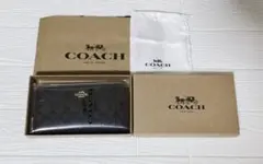 ✨新品✨COACH コーチ シグネチャー 長財布 ブラウン ラウンドファスナー