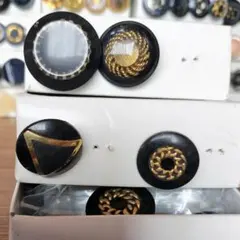 黒と金のボタンセット さまざまなデザイン #850