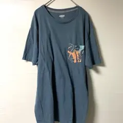 OLD NAVY ダークブルー グリーン Tシャツ Lポケット