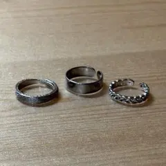 3点セット メンズ フリーサイズリング 調整可能のサムネイル