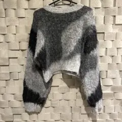 MONO-MART グレー系 クロップドニット S