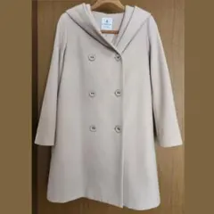 LANVIN en Bleu　ウール80%カシミヤ混　コート　フード付き