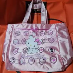 ハローキティ スカジャン生地 豪華刺繍 ピンク トートバッグ - メルカリ