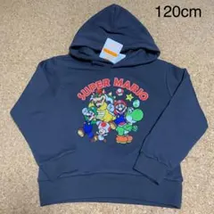 【新品】マリオ　パーカー　チャコール　スーパーマリオ　パーカー　120