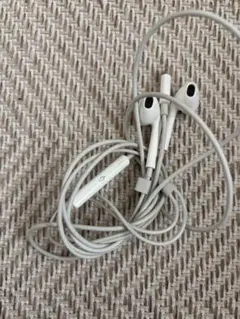 ホワイト イヤフォン マイク付き