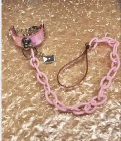 値下げ交渉⭕️リード付き チョーカー アクセサリー ピンク 地雷系 量産型 首輪