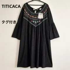 チチカカ 刺繍ワンピース/チュニック　3L フレア袖　大きいサイズ【新品】のサムネイル