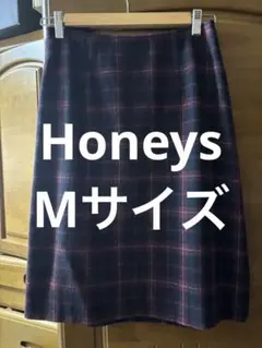 ハニーズ 膝下チェックタイトスカート Mサイズ