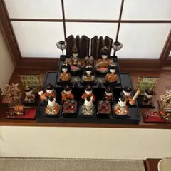 昭和レトロ 木目込雛人形 1960年代 15人飾りのサムネイル