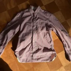 【美品】ダファー オブセントジョージ 赤 ネイビーギンガムチェック長袖シャツ