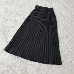 【c5068】レディース　ロングスカート　プリーツ　ダークグレー