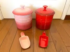 最終お値下げ～ルクルーゼのペットフードコンテナ２個セット　キャニスター　新品 ルクルーゼのペットフードコンテナ2個セットキャニスター新品