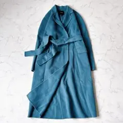 theory luxe カシミヤ混ダブルフェイス ノーカラーコート ベージュ38
