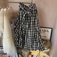 FENNEL フレアロングスカート チェック