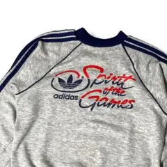 希少 90s アディダス バスケットボール スウェット ロンT グレー M 