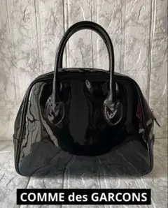 COMME des GARCONS パテントレザー ハンドバッグ 블랙