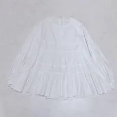 Joie de vivre リネンワッシャーノッティンガムフリルスリーブブラウス 