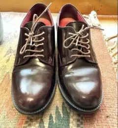 23.5 ハルタ レースアップシューズ ヒール ダークブラウンガラスレザー